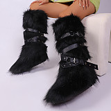 New Fleece-lined Studded Lace-up High-top Snow Boots HES-9000