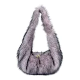 Stylish Retro Large Capacity Faux Fur Underarm Crescent Bag HES-2536