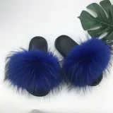 New Raccoon Fur and Fox Fur Flat Slippers HES-5290