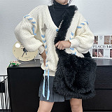 New Fashionable Candy-colored Cute Faux Fur Plush Shoulder/Crossbody Bag HES-3027