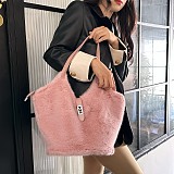 2025 Fashion Retro Shoulder Bag with Mink Fur Commuter Tote Bag HES-2537