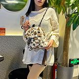 2025 New Leopard Print Plush Cute Backpack HES-2420