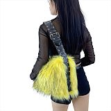 2025 Autumn/Winter New Large Capacity Motorcycle Shoulder/Crossbody Fur Bag HES-3093