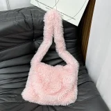 New Fashionable Candy-colored Cute Faux Fur Plush Shoulder/Crossbody Bag HES-3027
