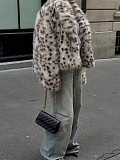 Autumn Winter Eco-friendly Artificial Fur Leopard Print Coat Women Jacket ZNFR-20014484