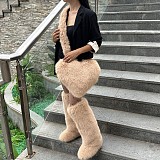 New Heart-shaped Tote Bag and Over-the-knee Faux Fur Snow Boots Set HES-8000