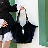 2025 Fashion Retro Shoulder Bag with Mink Fur Commuter Tote Bag HES-2537
