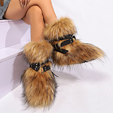 2025 New Style Cross-Strap Leather Snow Boots HES-8500