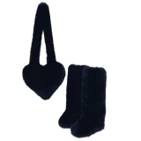 New Heart-shaped Tote Bag and Over-the-knee Faux Fur Snow Boots Set HES-8000