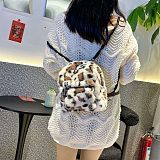2025 New Leopard Print Plush Cute Backpack HES-2420