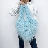 New Personalized Tan Wool Fur Heart-shaped Cute Crossbody/Shoulder Bag HES-3502