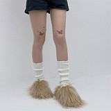 Candy-colored Plush Slippers For Home Use With Thick Soles HES-3532