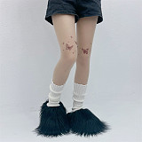 Candy-colored Plush Slippers For Home Use With Thick Soles HES-3532