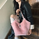 2025 Fashion Retro Shoulder Bag with Mink Fur Commuter Tote Bag HES-2537