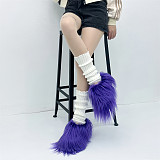 Candy-colored Plush Slippers For Home Use With Thick Soles HES-3532