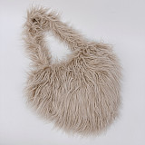 New Personalized Tan Wool Fur Heart-shaped Cute Crossbody/Shoulder Bag HES-3502