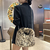 2025 Leopard Print Retro Fur Autumn/Winter Fluffy Handbag/Crossbody Bag HES-2529