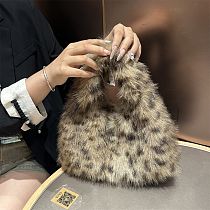 2025 Leopard Print Retro Fur Autumn/Winter Fluffy Handbag/Crossbody Bag HES-2529