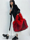New Large-capacity Fur-trimmed Plush Shoulder Tote Bag HES-011