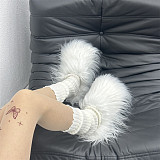 Candy-colored Plush Slippers For Home Use With Thick Soles HES-3532