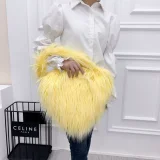 New Personalized Tan Wool Fur Heart-shaped Cute Crossbody/Shoulder Bag HES-3502