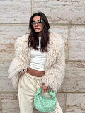Artificial Fur Mid-length Teddy Wool Fur One-neck Curly Style Women Coat ZNFR-KJ10190