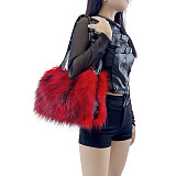 2025 Autumn/Winter New Large Capacity Motorcycle Shoulder/Crossbody Fur Bag HES-3093