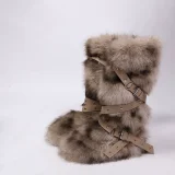 2025 New Style Cross-Belt Buckle Fur-lined High-top Snow Boots HES-7572