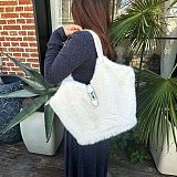 2025 Fashion Retro Shoulder Bag with Mink Fur Commuter Tote Bag HES-2537