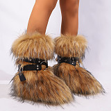 2025 New Style Cross-Strap Leather Snow Boots HES-8500