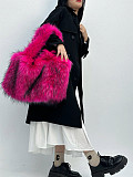 New Large-capacity Fur-trimmed Plush Shoulder Tote Bag HES-011