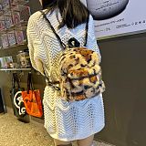 2025 New Leopard Print Plush Cute Backpack HES-2420