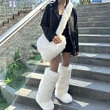 New Heart-shaped Tote Bag and Over-the-knee Faux Fur Snow Boots Set HES-8000