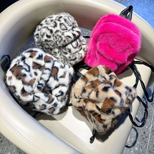 2025 New Leopard Print Plush Cute Backpack HES-2420