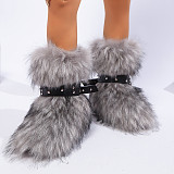 2025 New Style Cross-Strap Leather Snow Boots HES-8500