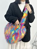 New Fashionable Heart-shaped Faux Fox Fur Women's Shoulder/Crossbody Bag HES-00888