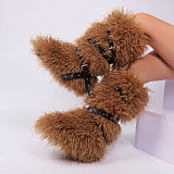 2025 New Style Cross-Belt Buckle Fur-lined High-top Snow Boots HES-7572