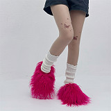 Candy-colored Plush Slippers For Home Use With Thick Soles HES-3532
