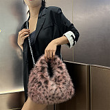 2025 Leopard Print Retro Fur Autumn/Winter Fluffy Handbag/Crossbody Bag HES-2529
