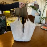 2025 Fashion Retro Shoulder Bag with Mink Fur Commuter Tote Bag HES-2537