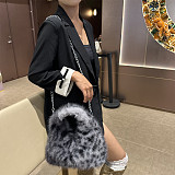 2025 Leopard Print Retro Fur Autumn/Winter Fluffy Handbag/Crossbody Bag HES-2529