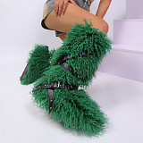 2025 New Style Cross-Belt Buckle Fur-lined High-top Snow Boots HES-7572
