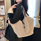 2025 Fashion Retro Shoulder Bag with Mink Fur Commuter Tote Bag HES-2537