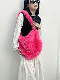 2025 New Large Capacity Crossbody Shoulder Tote Bag with Furry Design HES-2900