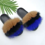 New Genuine Fox Fur One-strap Flat Sandals HES-2561
