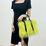 2025 Solid Color Plush Simple Casual Large Capacity Tote Bag Crossbody Handbag HES-436