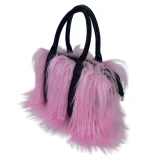2025 Solid Color Plush Simple Casual Large Capacity Tote Bag Crossbody Handbag HES-436