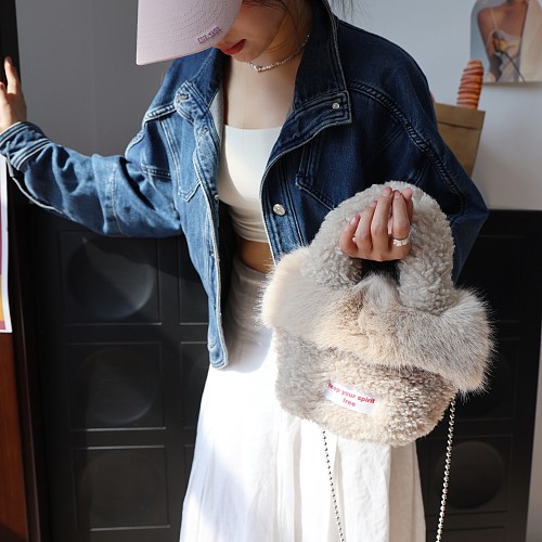 2025 New Style Faux Wool Fluffy Handbag RS-104