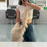 New Dopamine-coated Sheepskin Plush Star-shaped Handbag/Crossbody Bag HES-3303