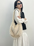 2025 New Large Capacity Crossbody Shoulder Tote Bag with Furry Design HES-2900